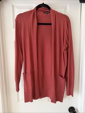 Pink Clover Open-Front Cardigan in Dusty Rose